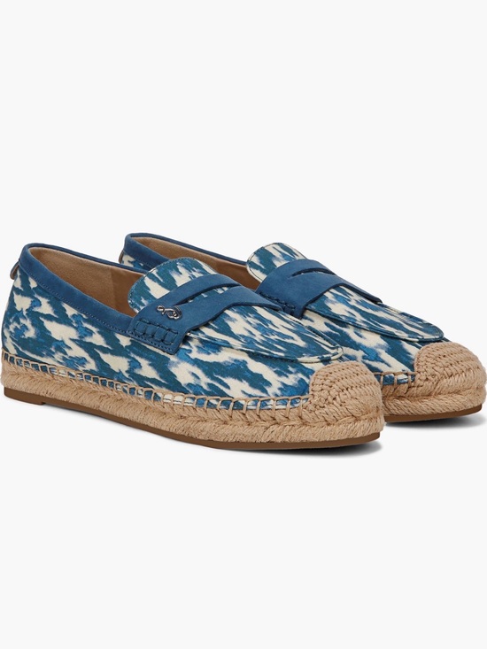 Sam Edelman Shoes - Sam Edelman Blue and Cream Espadrille Loafers